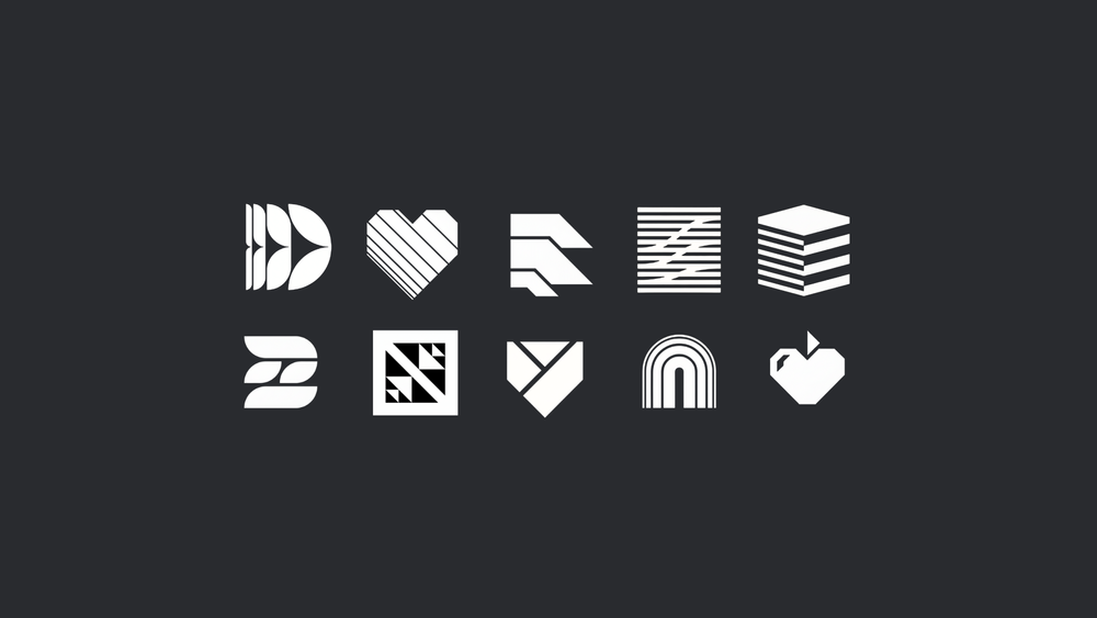 The Form Science icon set, ten marks built from the same node system
