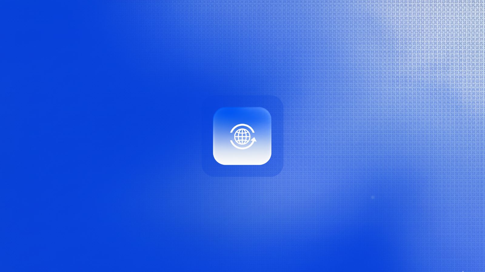 The Global Money app icon, a globe and refresh mark on a white to blue gradient tile